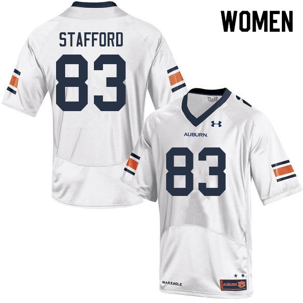 Women #83 Colby Stafford Auburn Tigers College Football Jerseys Sale-White - Click Image to Close